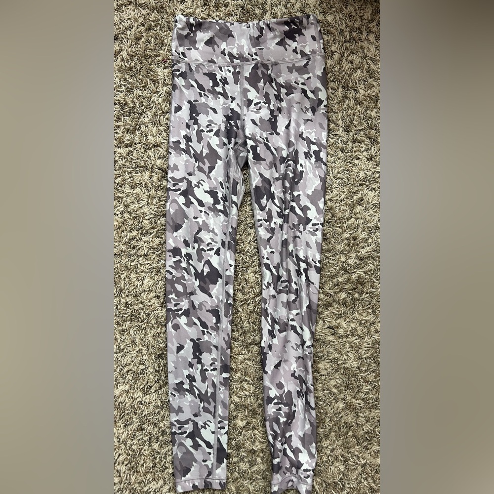 Athleta Girl High Rise Printed Chit Chat Tight Leggings Camo Sz L 12